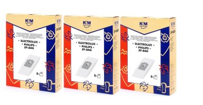 WORKI PAPIEROWE K&M EP-BAG do odkurzacza ELECTROLUX PHILIPS 15szt