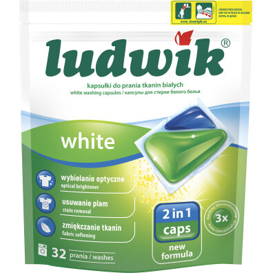 Ludwik kapsułki do prania tkanin BIAŁYCH 2w1