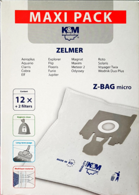 WORKI FLIZELINOWE DO ODKURZACZA K&M Z-BAG MICRO MAXI 12SZT