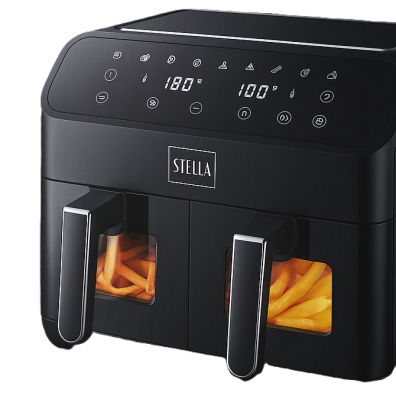 Frytkownica beztłuszczowa STELLA Air Fryer podwójna 4,4 L 2000 W | 2 komory