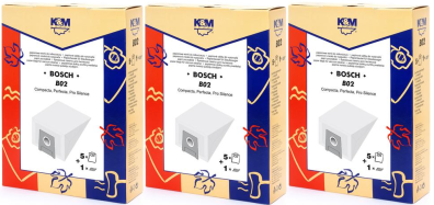 WORKI PAPIEROWE DO ODKURZACZA BOSCH K&M B02 15szt