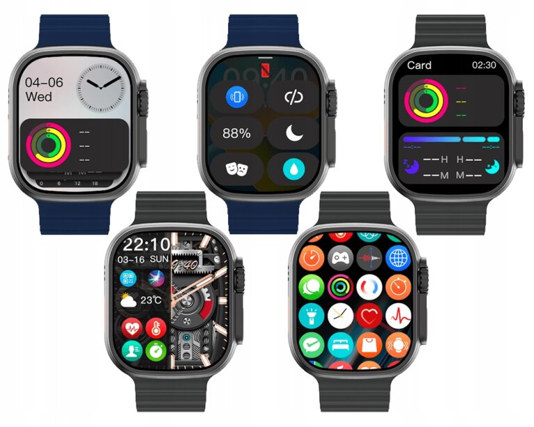 Smartwatch Kiano SOLID czarny IPS bezprzewodowe ładowanie 2 paski (8)