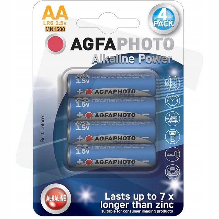 BATERIE ALKALICZNE AGFA AA LR06 12V 4 szt.