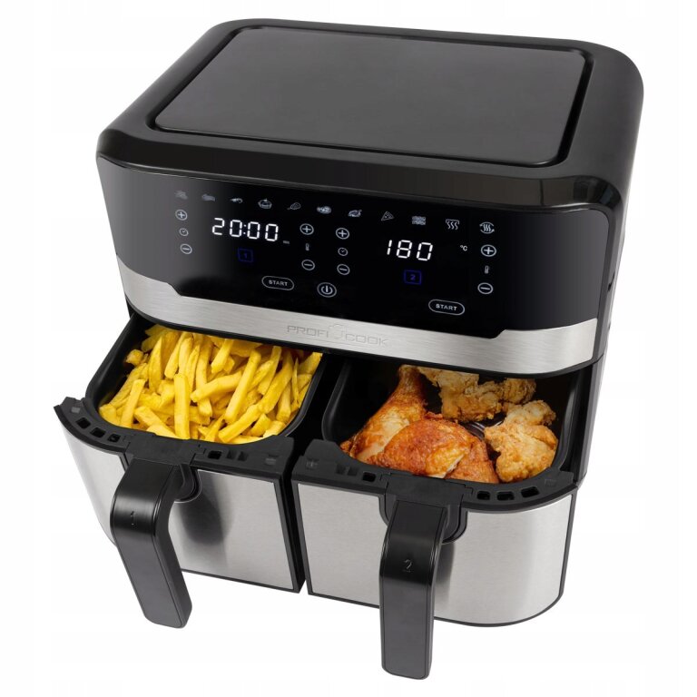 FRYTKOWNICA BEZTŁUSZCZOWA 9L XXL PODWÓJNA AIR FRYER 2400W FRYTOWNICA 2KOSZE