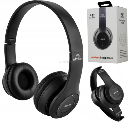 Słuchawki bezprzewodowe R2 INVEST P47 czarne