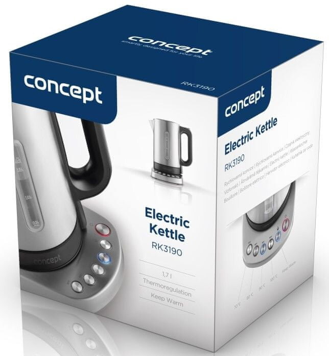 Czajnik elektryczny z regulacją temperatury Concept RK3190 2200 W inox (9)