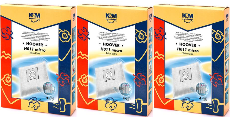 12x WORKI FLIZELINOWE K&M H011 DO ODKURZACZY HOOVER TELIOS EXTRA H81