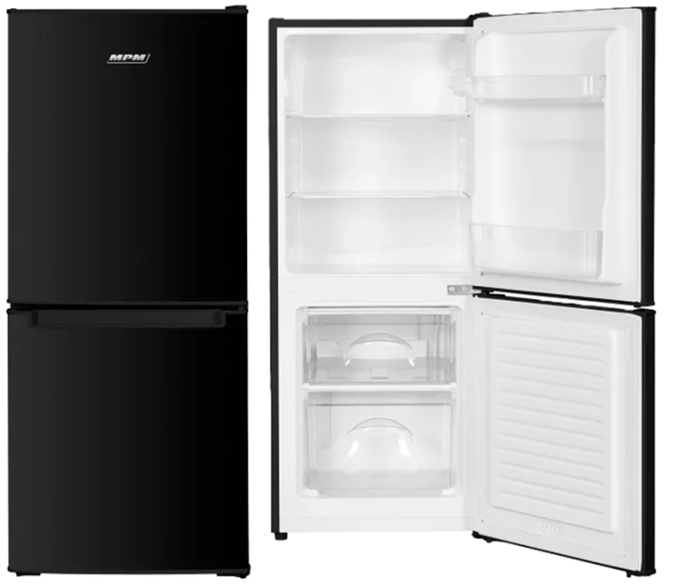 Lodówka z zamrażalnikiem na dole 114cm MPM 108-KB-44 szeroka na 48cm czarna