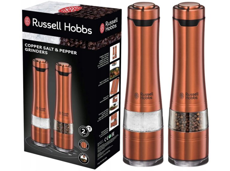 MŁYNEK MŁYNKI SÓL PIEPRZ RUSSELL HOBBS MIEDŹ