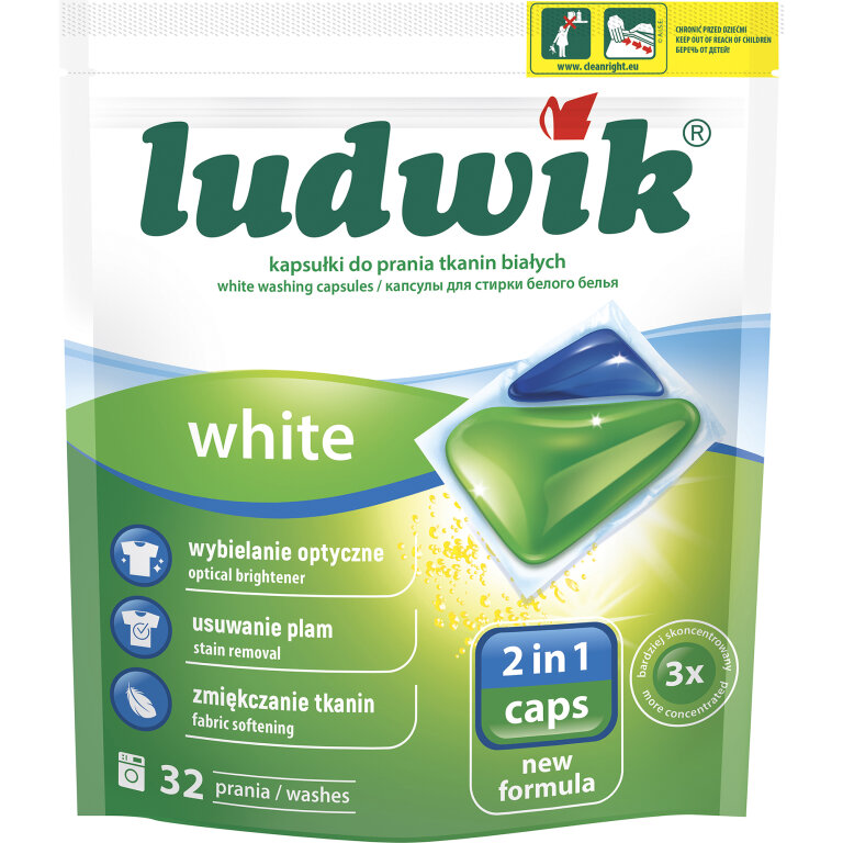 Ludwik kapsułki do prania tkanin BIAŁYCH 2w1