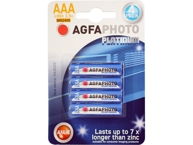 Agfa baterie alkaliczne AAA LR03 małe paluszki x4