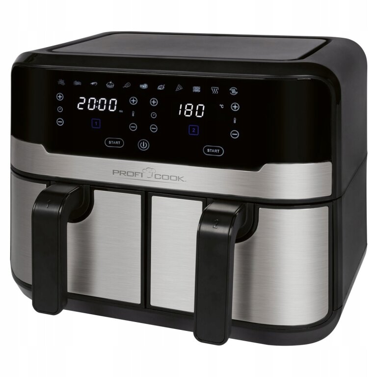 FRYTKOWNICA BEZTŁUSZCZOWA 9L XXL PODWÓJNA AIR FRYER 2400W FRYTOWNICA 2KOSZE (6)