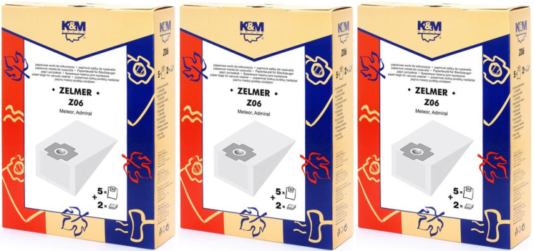 15X WORKI K&M Z06 + 6x filtr ODKURZACZA ZELMER 1010 ADMIRAL COMPACT METEOR