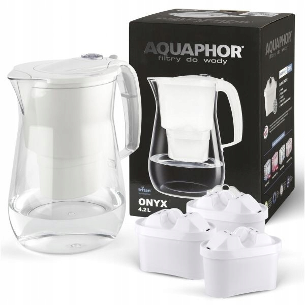 Dzbanek filtrujący Aquaphor Onyx 4,2 biały  + 3 wkłady magnezowe