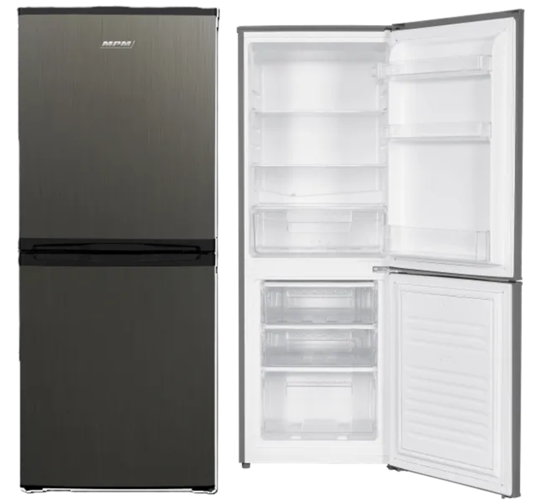 Lodówka MPM-185-KB-42 INOX z zamrażalnikiem dolnym 137cm E klasa