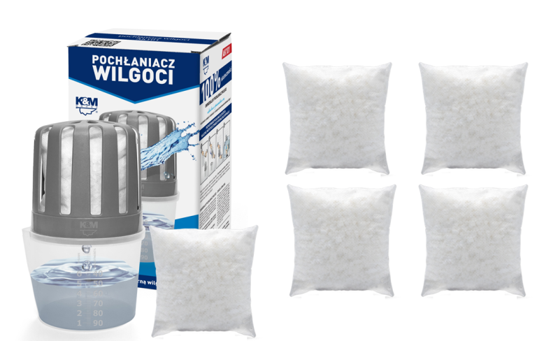 ZESTAW POCHŁANIACZ WILGOCI K&M + 4 WKŁADY 