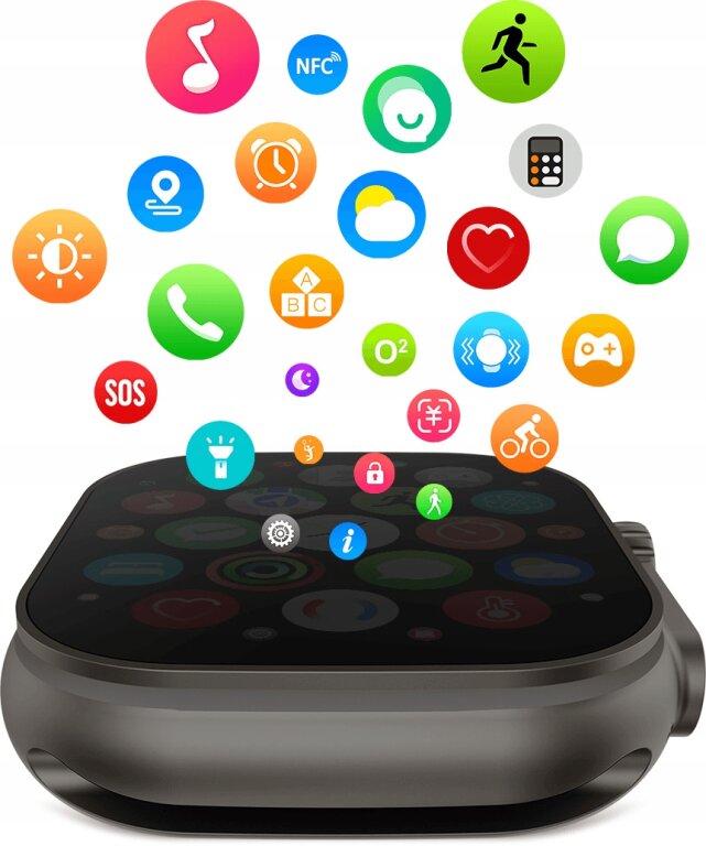 Smartwatch Kiano SOLID czarny IPS bezprzewodowe ładowanie 2 paski (9)