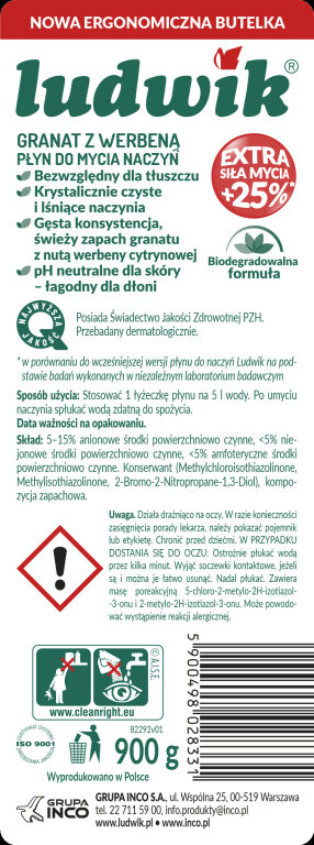 Płyn do mycia naczyń Ludwik Granat 0,9 l (2)