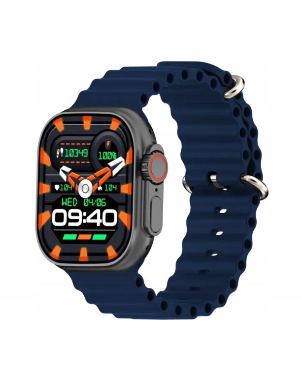 Smartwatch Kiano SOLID czarny IPS bezprzewodowe ładowanie 2 paski (10)