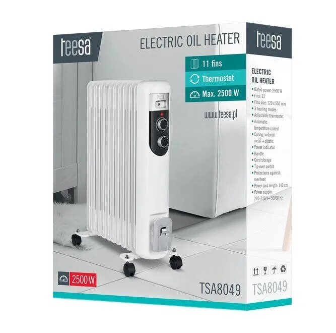 Grzejnik elektryczny olejowy Teesa 11 żeberek 2500W (5)