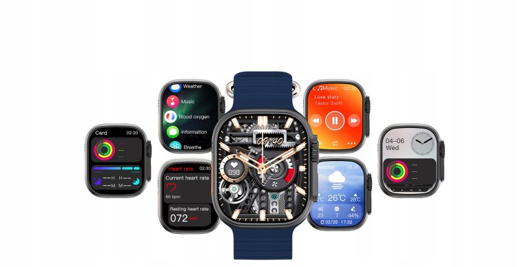 Smartwatch Kiano SOLID czarny IPS bezprzewodowe ładowanie 2 paski (5)