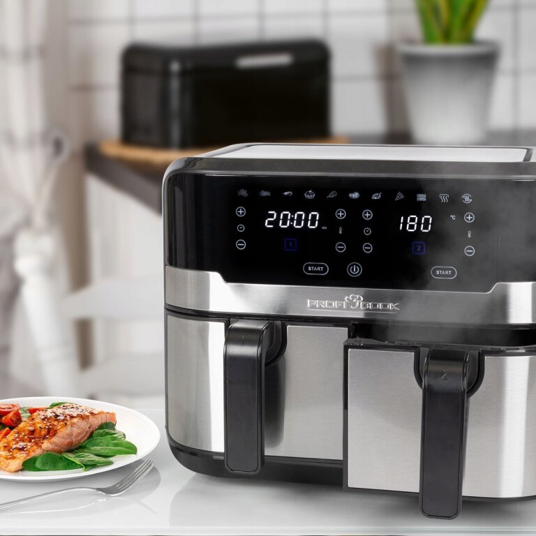 FRYTKOWNICA BEZTŁUSZCZOWA 9L XXL PODWÓJNA AIR FRYER 2400W FRYTOWNICA 2KOSZE (5)