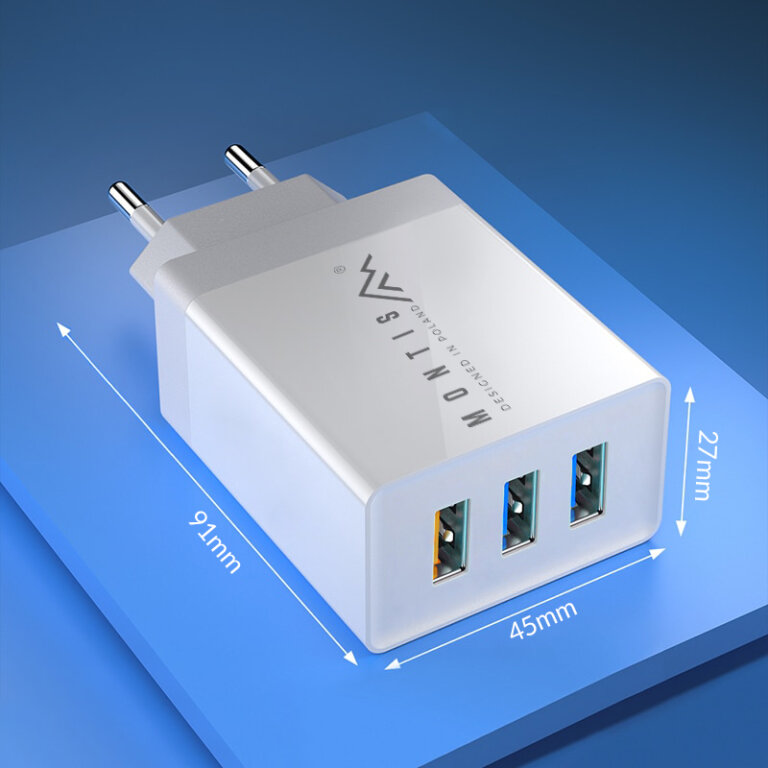 ŁADOWARKA SIECIOWA MONTIS MT009 USB 3.0 QC 3xusb (5)