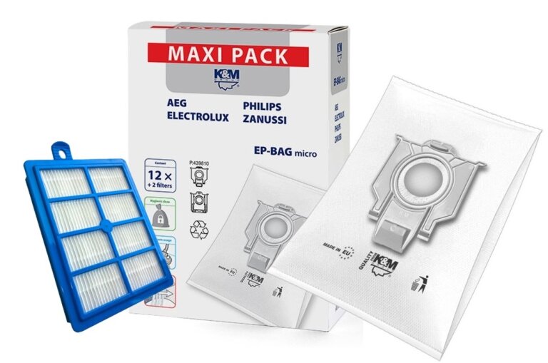 12x WORKI FLIZELINOWE EP-BAG do odkurzacza PHILIPS ELECTROLUX + HEPA