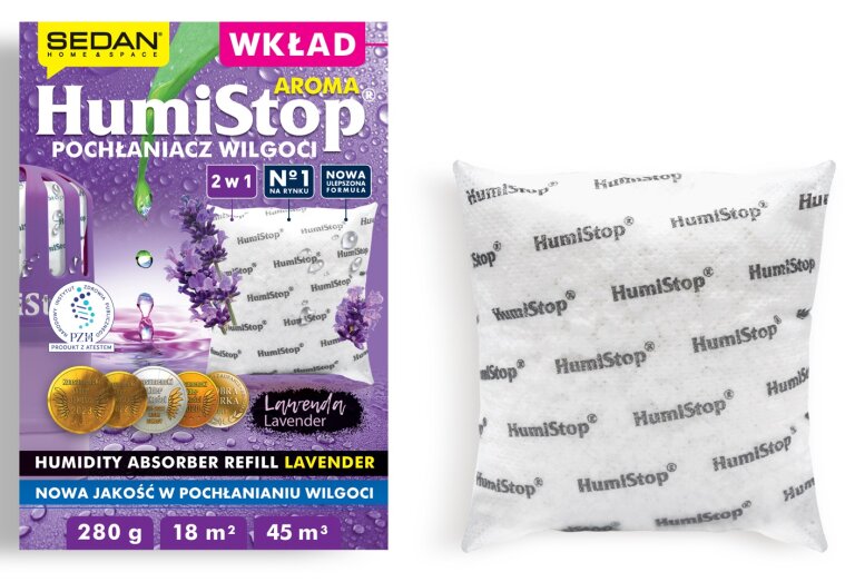 WKŁAD do POCHŁANIACZA WILGOCI HUMISTOP lawenda